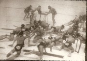 The training of  the first Fire Brigades Divers in a pool during the construction of an underwater structure